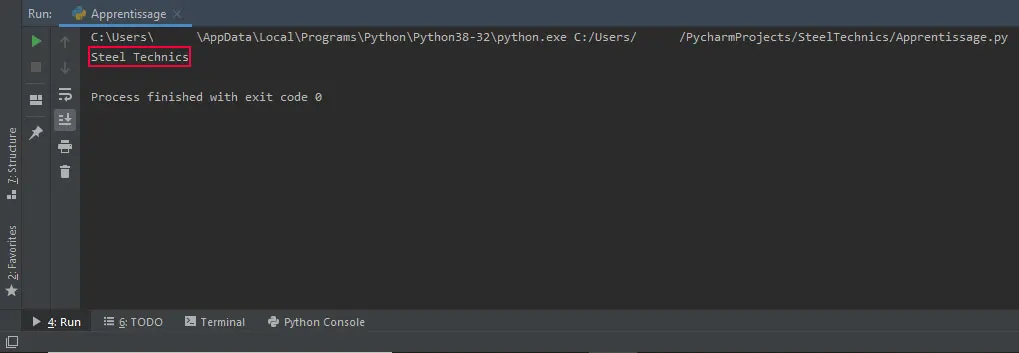 de Python à Pycharm